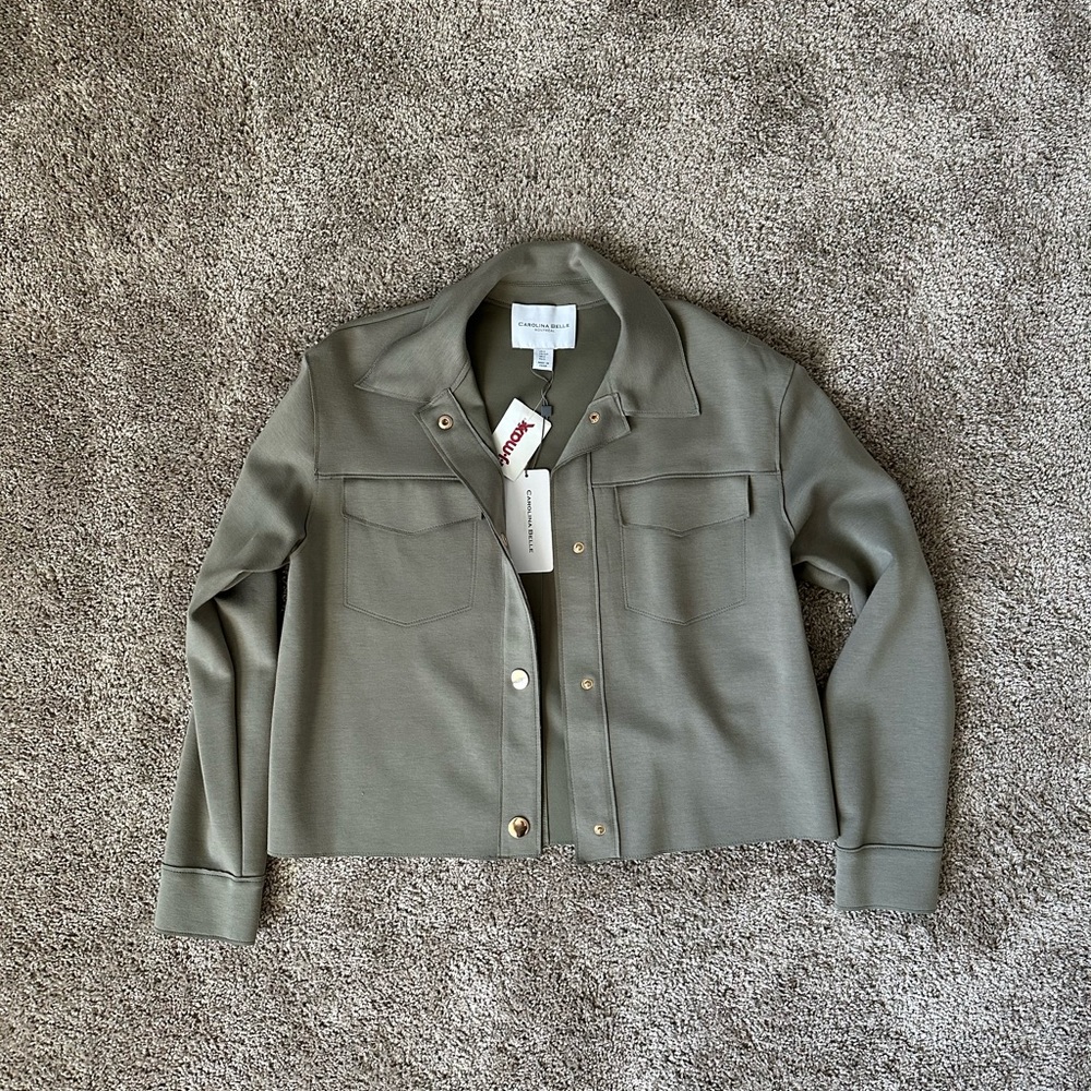 Green Cropped Shacket - image 1